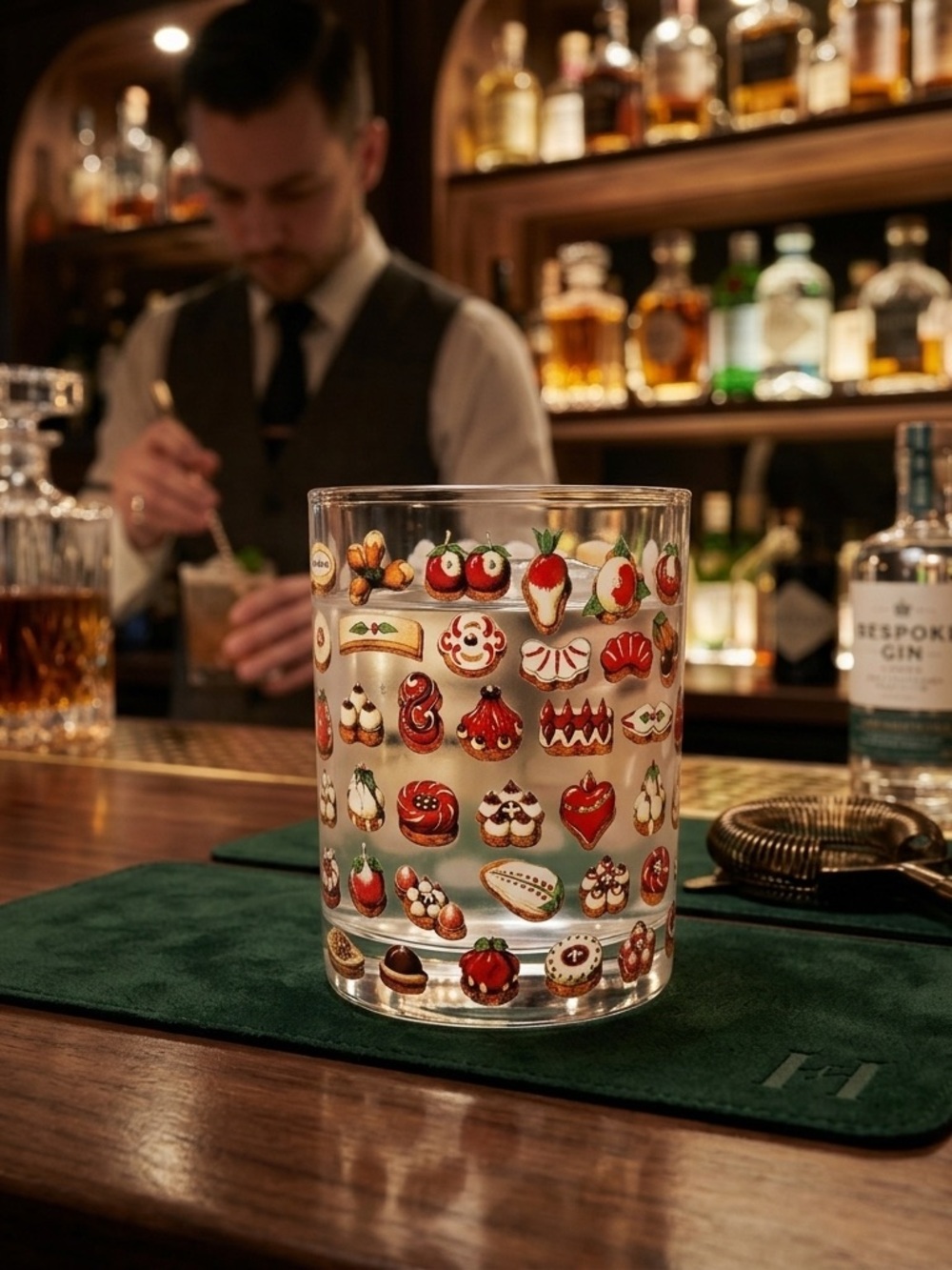 John Derian Target NEW Cocktail Glass Holiday Cookie Print Set of 4 Collectible